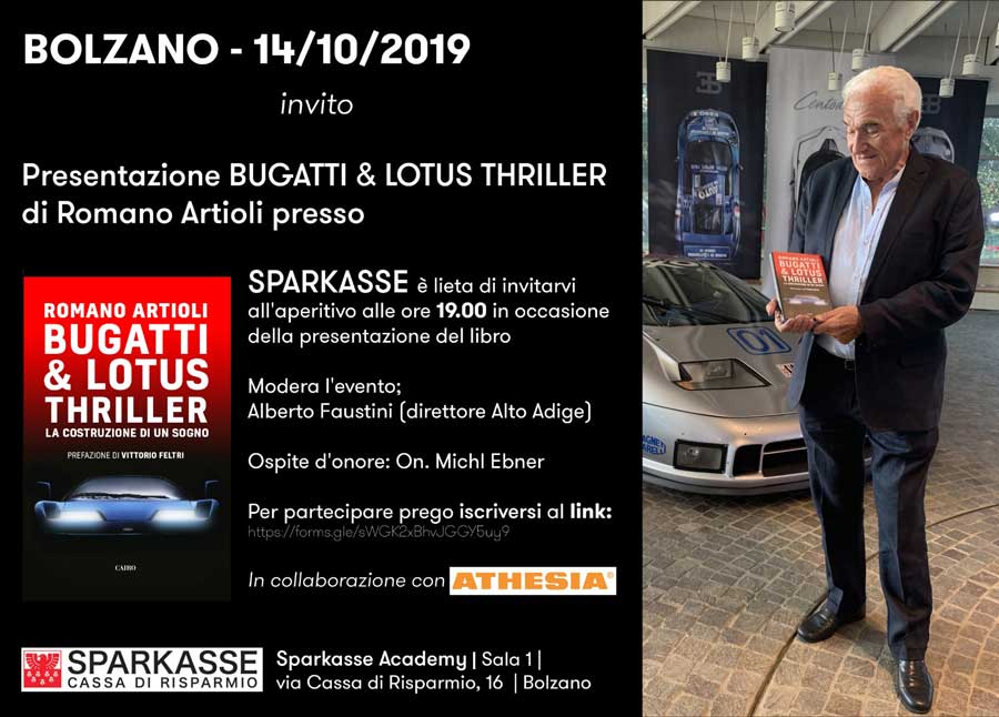 Buchvorstellung BUGATTI & LOTUS THRILLER mit Romano Artioli image