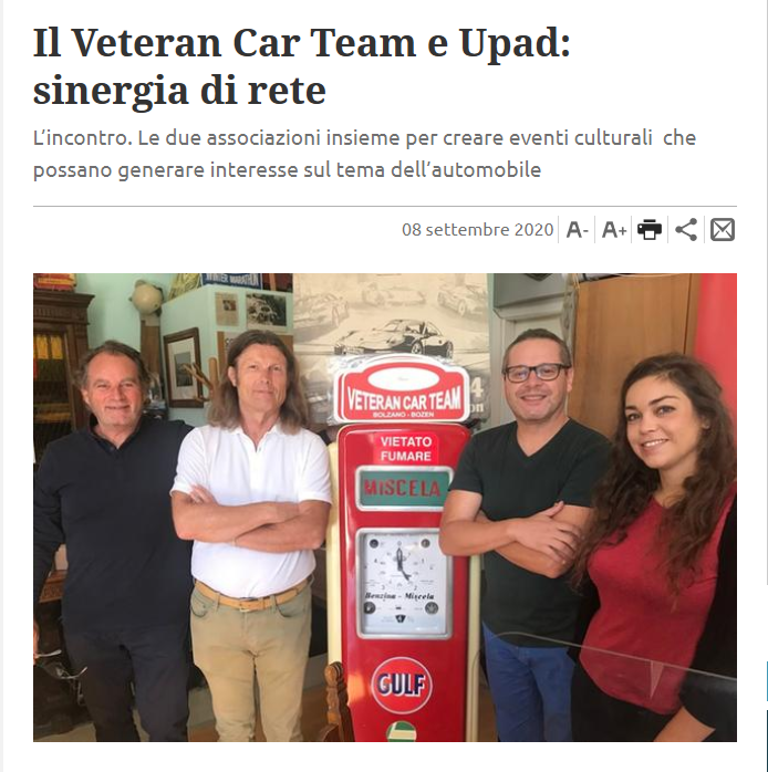 Il Veteran Car Team e Upad: sinergia di rete veteran e upad