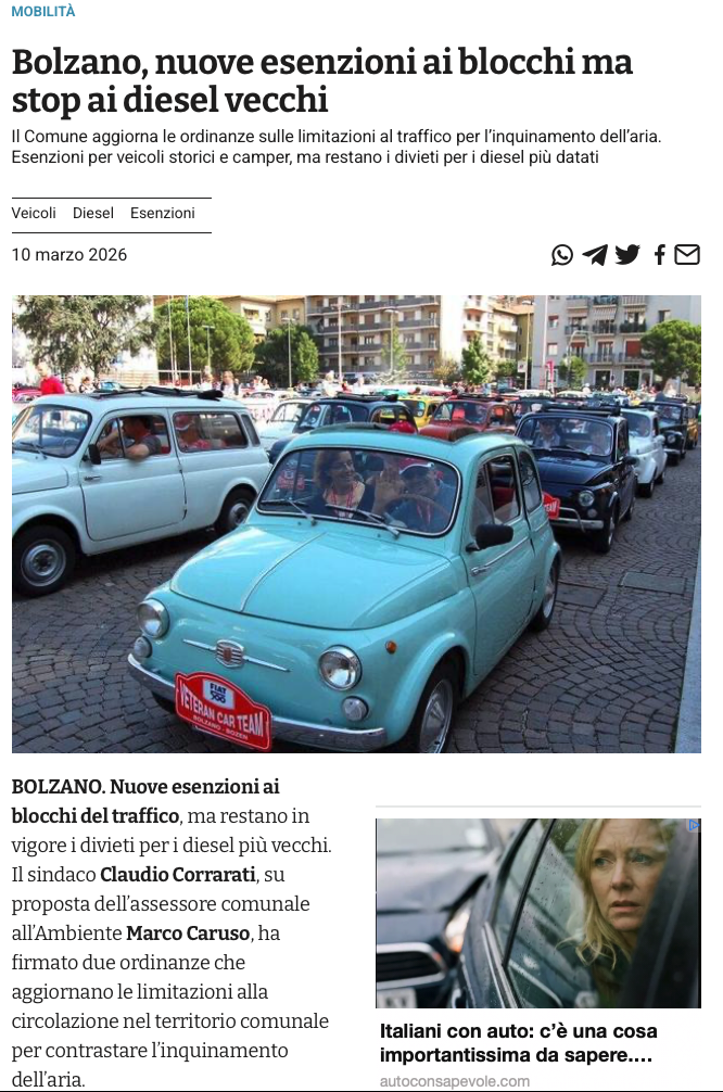 Nuove esenzioni ai blocchi del traffico Screenshot 2026 03 11 alle 13.02.33